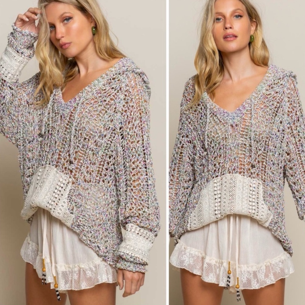 POL Multicolor V-Neck Sweater